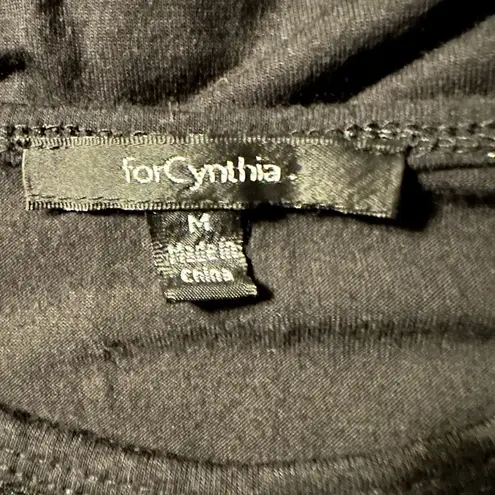 For Cynthia Women's Tank Top Medium Black Crochet High Low Hem Casual Boho Flora