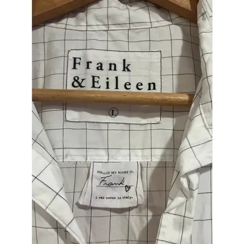 Frank & Eileen “Frank” White Black Grid Check Button Down Shirt Size L - Image 3