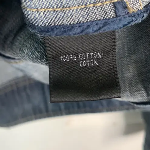 Lafayette 148 New York Zip Front Denim Jean Jacket Petite Size 8 Blue