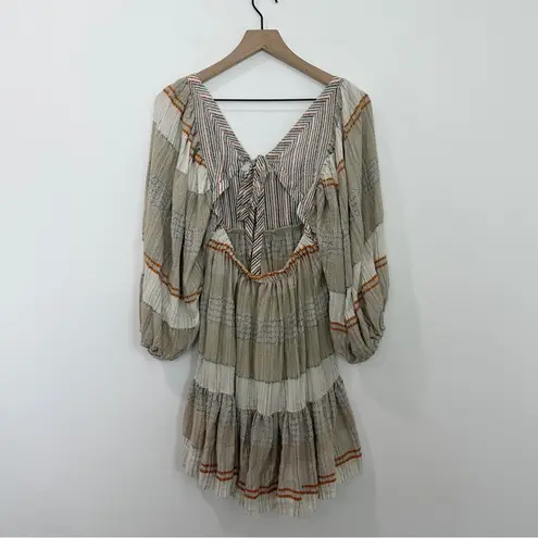 Free People  Cozy Striped Mini Dress in Ivory Combo Size Small