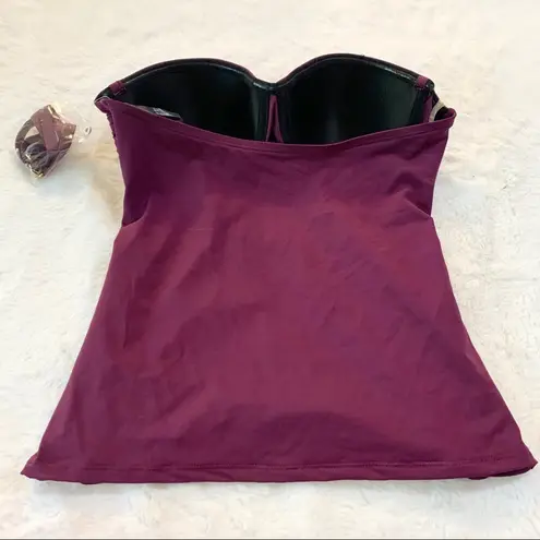 Bleu Rod Beattie NWT Purple Shirred Tankini Swim Top Size 6