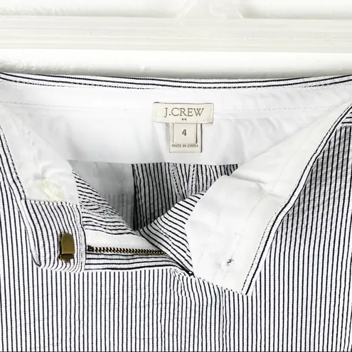 J. CREW Factory 100% Cotton Blue White Seer Sucker Button Pockets Skirt, Size 4