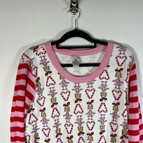 Hanna Andersson The Grinch Candy Cane Character Long Sleeve Pajama Top Women XXL White