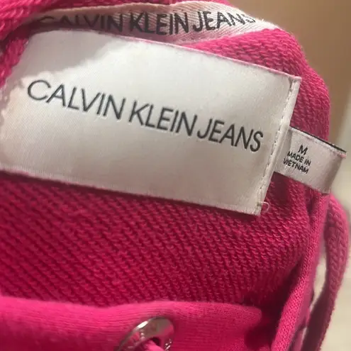 Calvin Klein Jeans  pink cropped hoodie