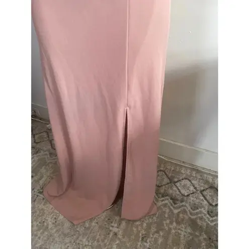 Birdy Grey Women's Dress XS Pink Gene Crepe Dusty Rose Formal Leg Slit Blush 219