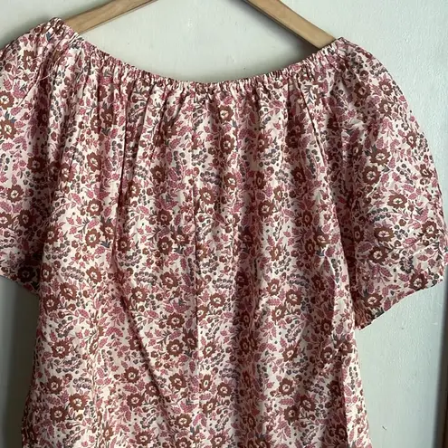 Faherty Florence Peasant Top Earth Block Print