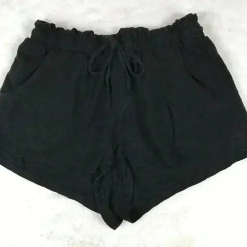 AERO Linen Blend Black Shorts Size Large