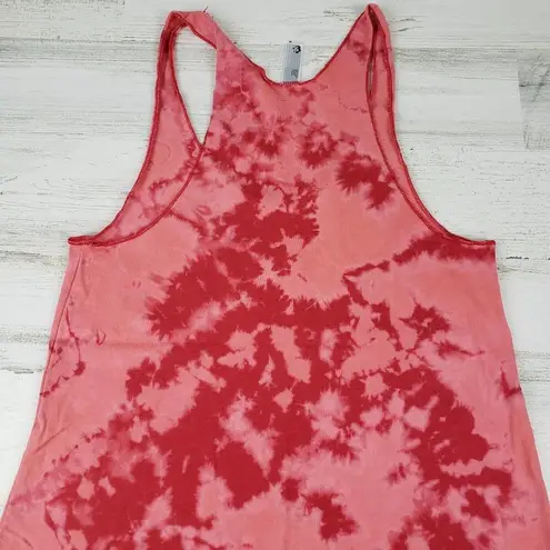 American Apparel NWOT  50/50 Custom Red Bleach Tie Dye Crinkle Tank Top Medium