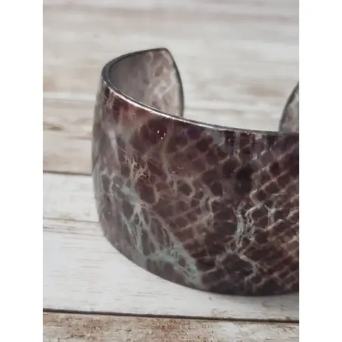 Vintage Bracelet / Cuff Chunky Brown & Grey Scale Like