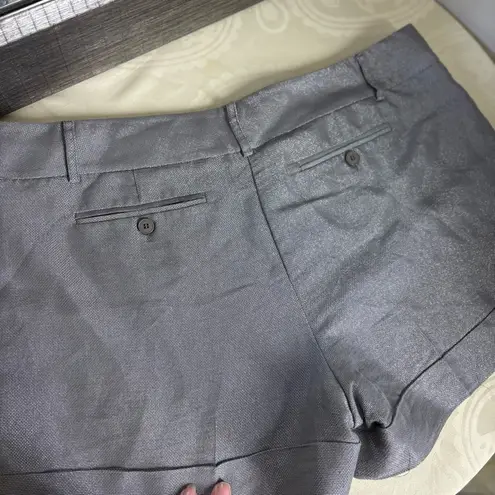 New York & Company Gray metallic Flat Front Shorts Size 16