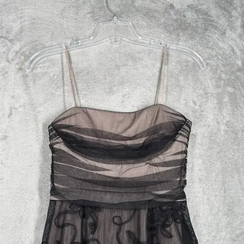 Jessica Howard Dress Womens 12 Black Illusion Lace Dark Fairy Balletcore Retro