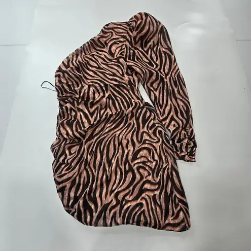 DUNDAS x REVOLVE Norma Mini Dress in Natural Zebra Small Black