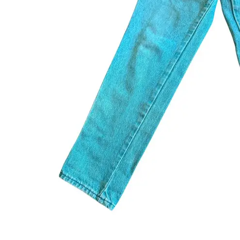 Jordache Basics Teal Bold Retro 90s Skinny Pants Jeans Y2K Classic Size 28 Women