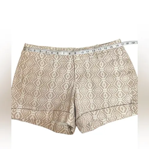 Dear John Flat Front Cuffed Chino Shorts Tribal Print Women’s size 30