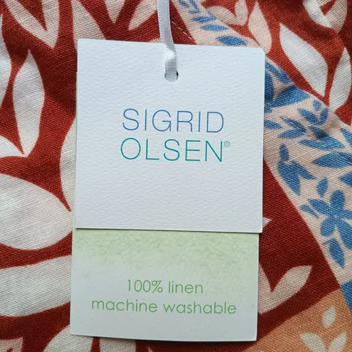 Sigrid Olsen Linen Shorts Patchwork Women's Size XL New NWT