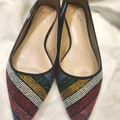 mix no. 6  Irela Flat Ballet Shoes Multi Colored Rhinestones Women’s Size 6.5