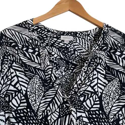 Avenue WomenTunic Top 1X Abstract Foliage Boho Lagenlook Cottagecore Officewear