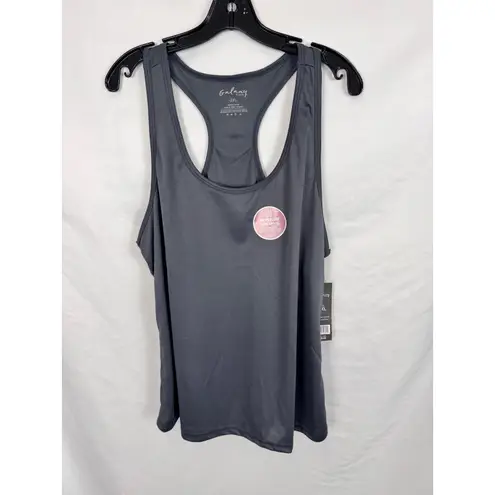 Galaxy Moisture Wicking Racerback Tank Top Stretch Flex Comfort 2XL Gray Size XXL