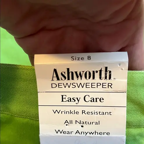 Ashworth Green Women's Flat Front Bermuda Shorts Dewsweeper Size 8