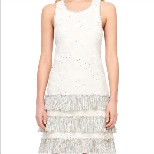 Rebecca Taylor Garden Linen Eyelet Dress in Vanilla