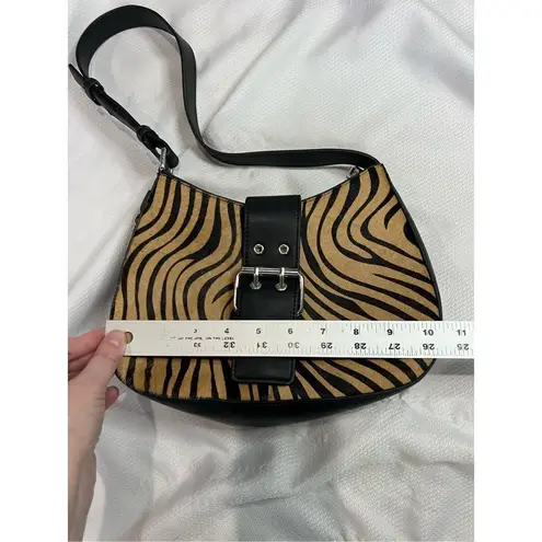 Topshop ‎ Tan Black Zebra Print Y2K Retro Shoulder Bag