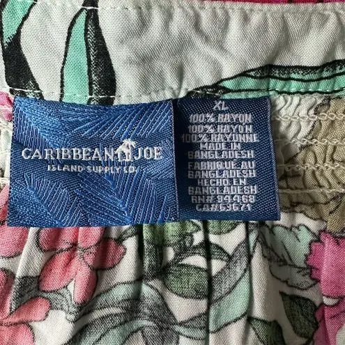 Caribbean Joe Women's XL Tropical Floral Sleeveless Dress Vacation Beach Tunic - Image 6