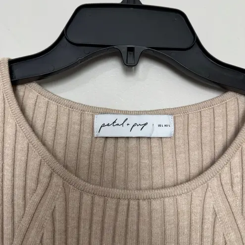 Petal and Pup Ainsley Long Sleeve Side Slit Rib Sweater Dress Size L