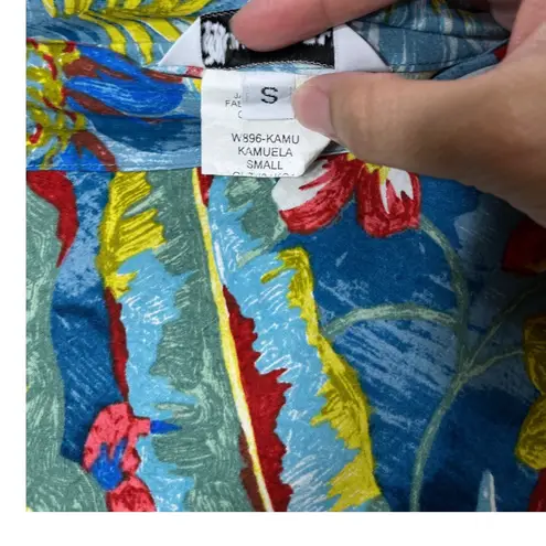 Jams World Vintage Wrap Skirt Women Small Blue Tropical Floral Print