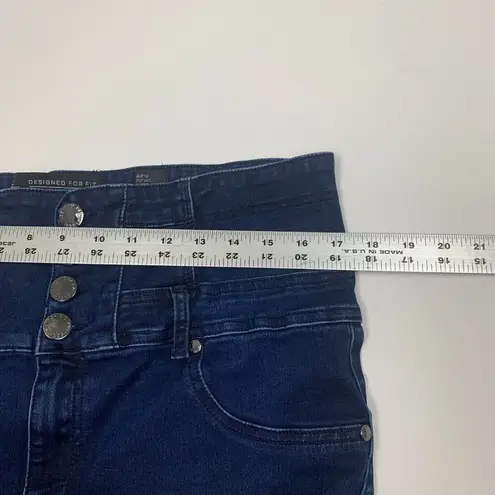 Chic Denim Womens Jeans Blue Size 14S Asha Corset Skinny Button Fly Distressed