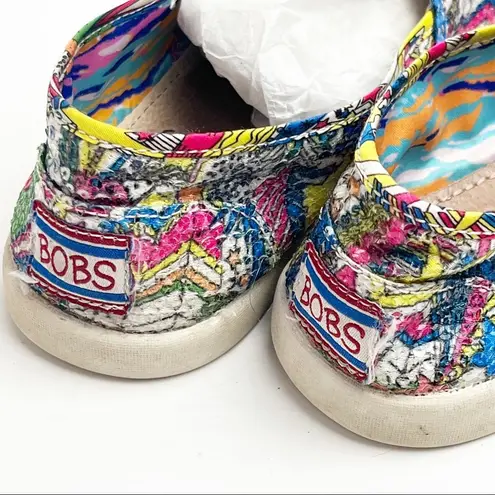 BOBS For Skechers Multicolor Sequin Graphic Canvas Slip On Shoes, Size 7