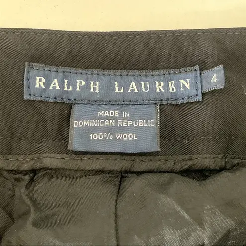 Ralph Lauren  Women’s Pants Black Size 4 Mid Rise Wide Leg Full Lined 100% Wool