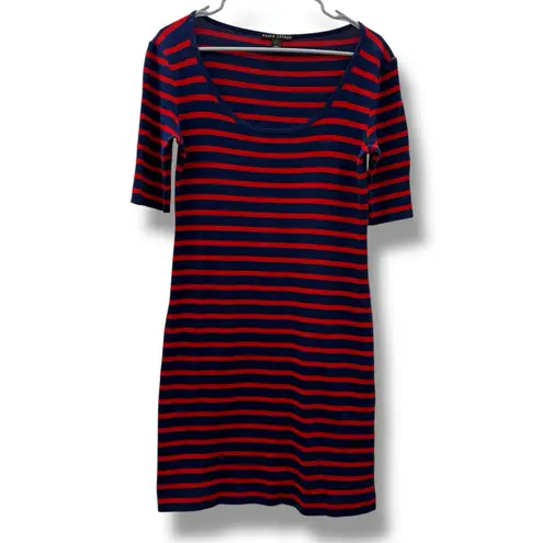 Ralph Lauren Black Label Navy Blue & Red Stripe Short Sleeve Dress Sz L