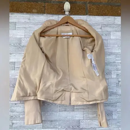 Max Mara leather jacket ruffle collar size 4