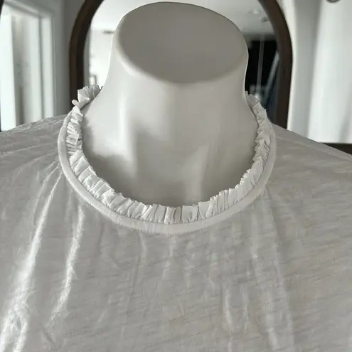 Goldie Pima Cotton Ruffle Trim Tee in White, Size M New w/Tag $125
