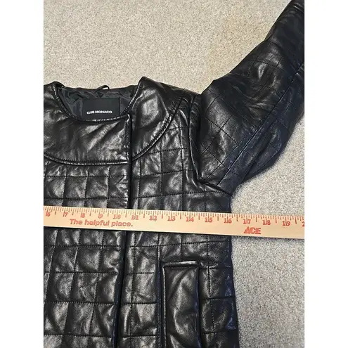 Club Monaco Womens Faye Quilted Leather Moto Jacket Sz XS
