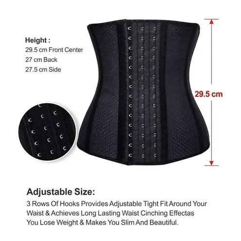 NEW Underbust Latex Girdle Waist Trainer Corsets Body Shaper XL Black