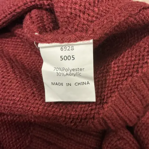 Elegant Maroon Oversized Sweater Size Medium Red