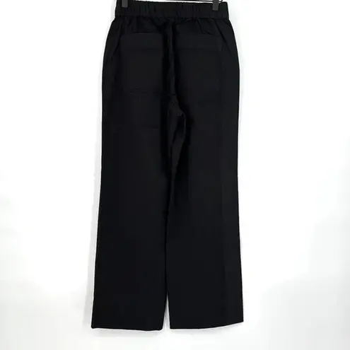 Everlane NWT  Black Wide Leg Organic Cotton Relaxed Elastic Waist Pants Size XS