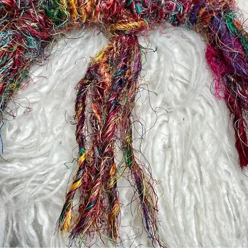 Lakhay's Collection Funky Fringe Woven Boho Crossbody Bag Purse 100% Silk