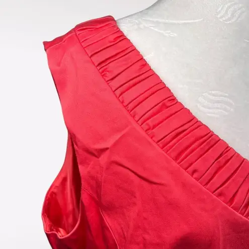 Tahari Arthur S. Levine Papaya Sleeveless Shift Dress V-Neck Size 16