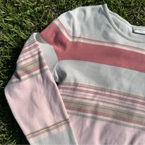Covington Striped Pink and White Long Sleeve Top