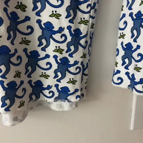 Roller Rabbit Pima Cotton Monkey Print Pajamas PJs in Blue TOP ONLY Size Small