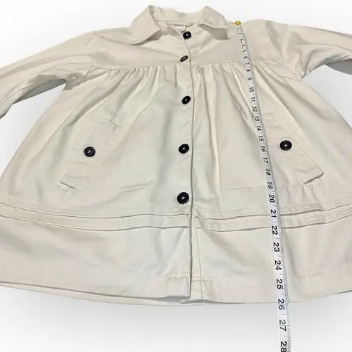 Maeve Anthropologie Cream Collared Swing Jacket Size M/L