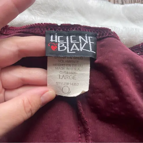 Vintage Helene Blake maroon sparkly maxi dress short sleeve craft witchy goth l Size L