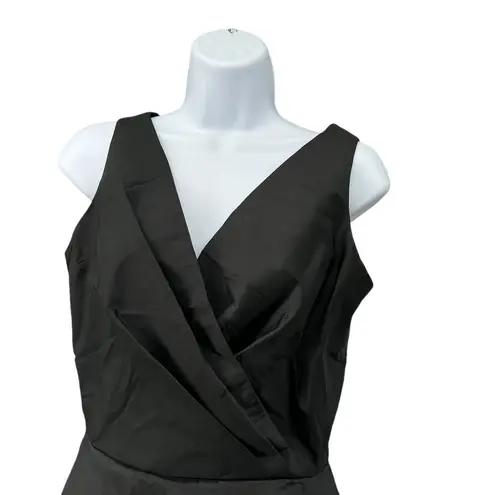 Vintage Yolanda Arce Y2K Formal Prom Top Blouse Zip Tulip Sleeveless Goth Glam 6 Black