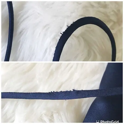 The Jetset Diaries THE JETSET DIARIES Navy Mini Satin Slip Dress Open Back Spaghetti Strap Medium