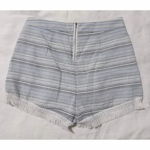 Lulu's Savvy Blue and White Striped Shorts Size M