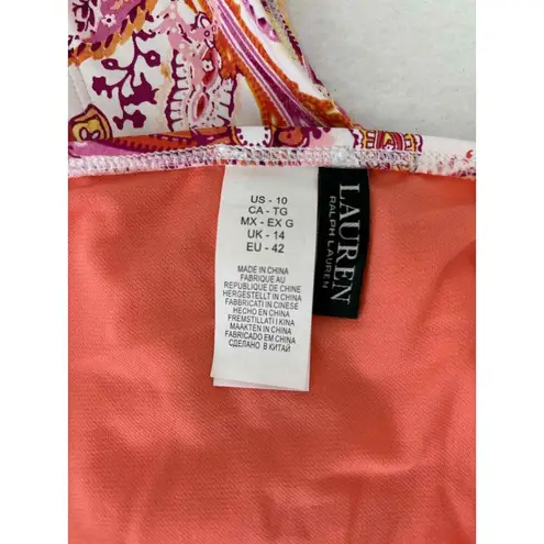 Ralph Lauren  Bikini Bottom Womens Orange Paisley Swimwear Size10