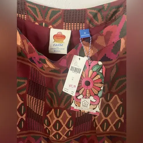 Anthropologie Farm Rio sheer skirt Sz M Multicolor pineapple NWT Red Size M