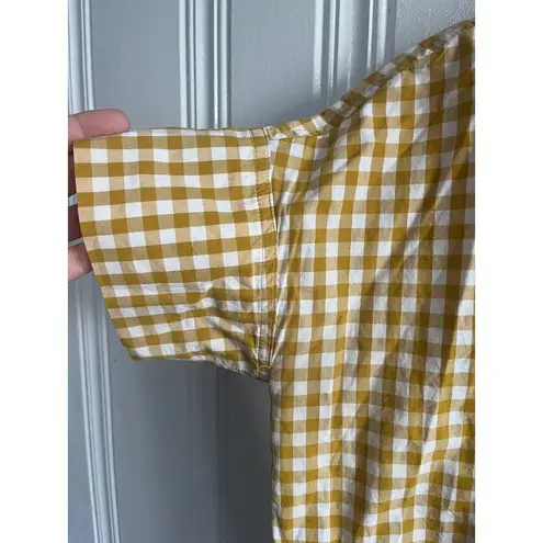 Tradlands golden gingham box top yellow size xs